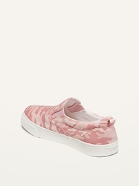 Pink Camo Canvas Slip-Ons for Girls
