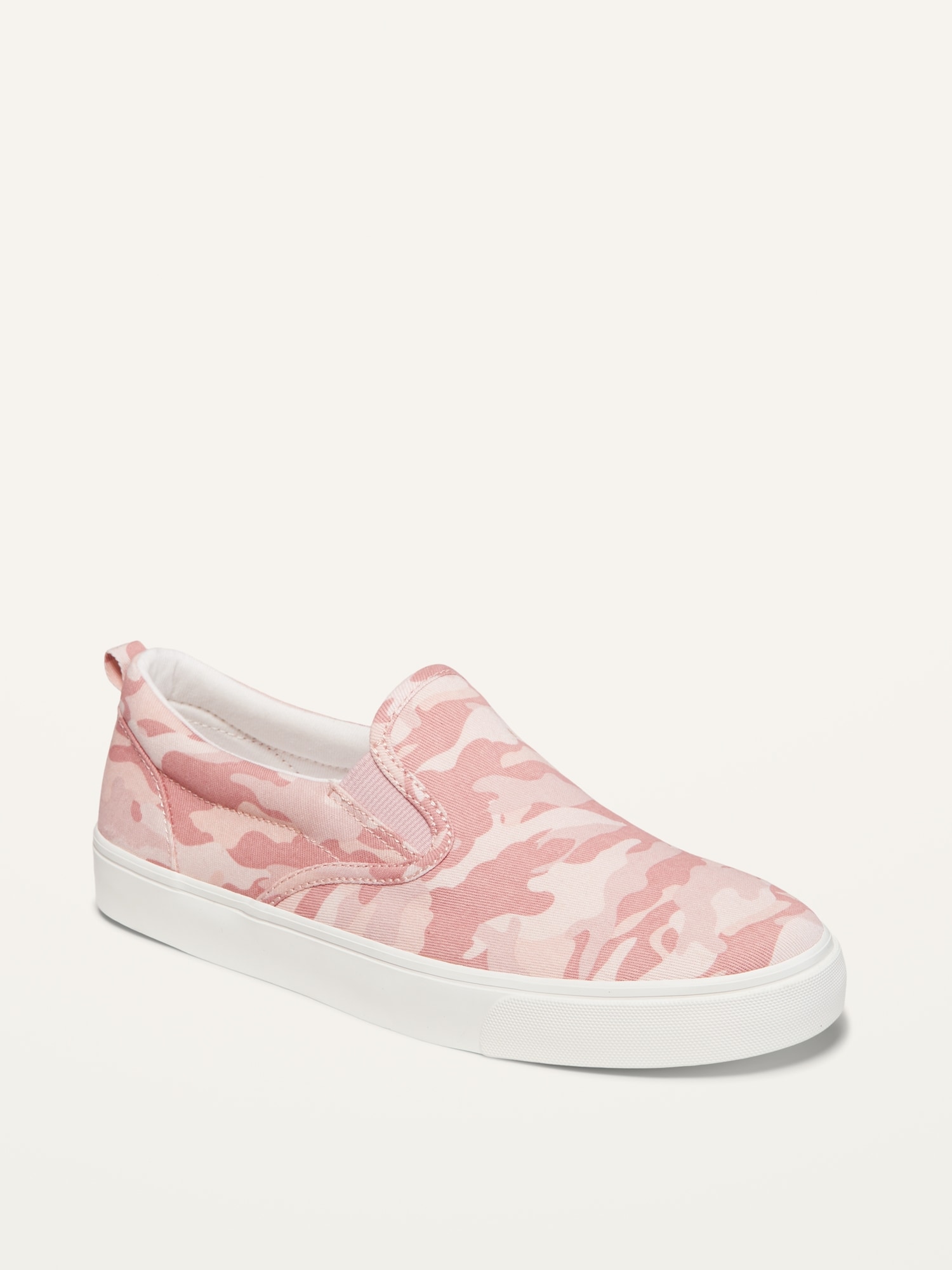 pink canvas slip on shoes