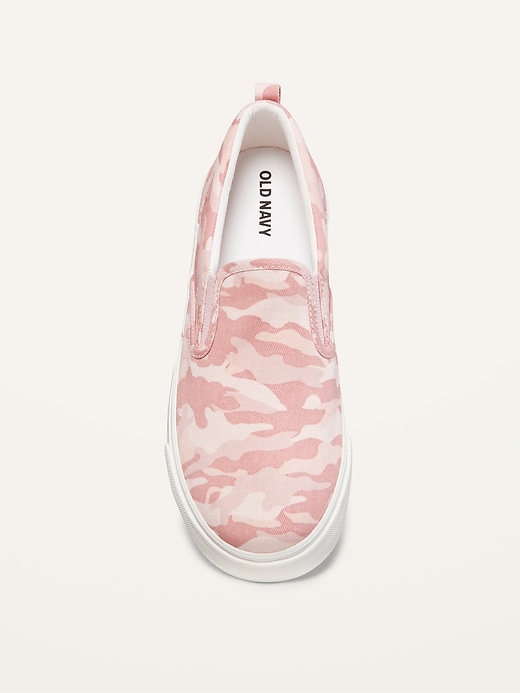 Pink Camo Canvas Slip-Ons for Girls