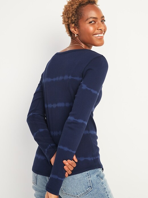 Image number 2 showing, Slim-Fit Rib-Knit Long-Sleeve Henley Tee