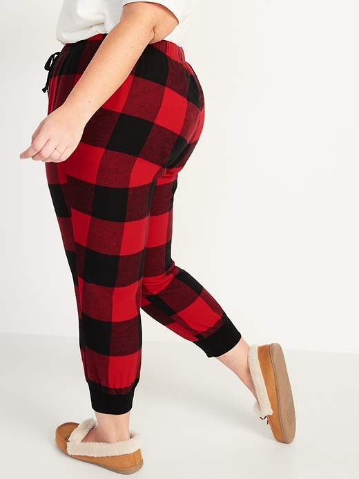 Image number 2 showing, Patterned Flannel Jogger Plus-Size Pajama Pants