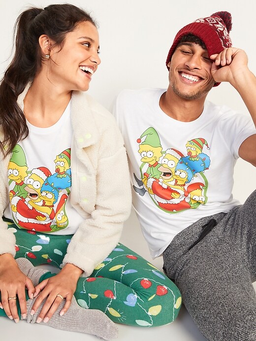 View large product image 1 of 2. The Simpsons&#153 Christmas Graphic Gender-Neutral Tee & Women