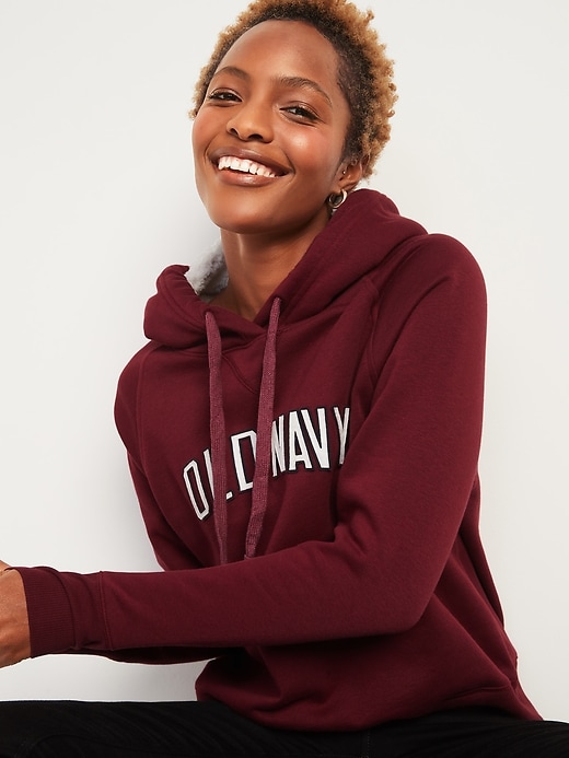 View large product image 1 of 2. Cozy Logo-Graphic Pullover Hoodie