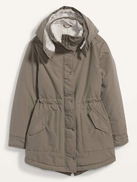 View large product image 2 of 2. Faux-Fur Lined Hooded Parka Coat for Women