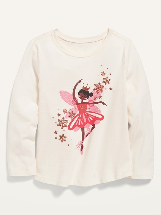 Long-Sleeve Graphic Scoop-Neck T-Shirt for Toddler Girls | Old Navy