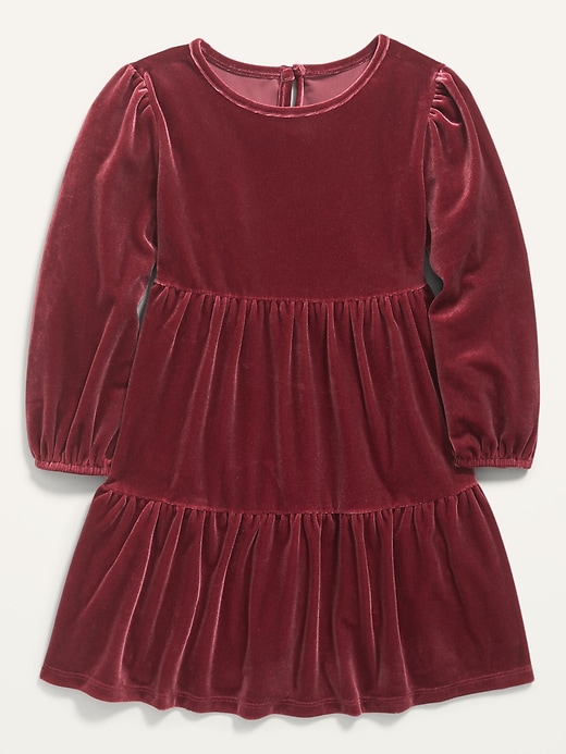 Velvet Tiered Swing Dress for Toddler Girls | Old Navy