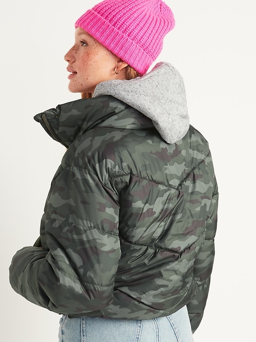 Image number 2 showing, Camo Quilted Utility Puffer Jacket for Women