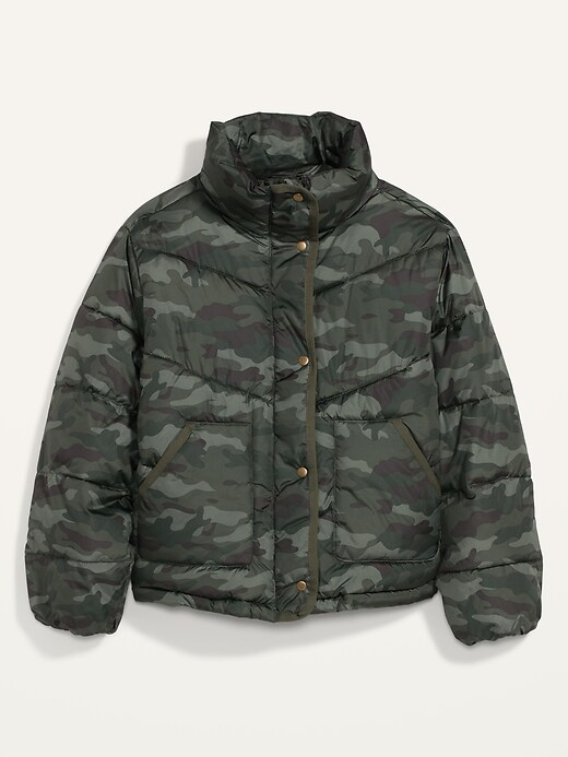 Image number 4 showing, Camo Quilted Utility Puffer Jacket for Women