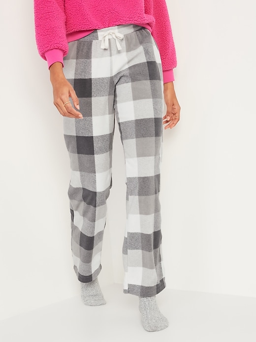 View large product image 1 of 2. Mid-Rise Patterned Micro Performance Fleece Pajama Pants