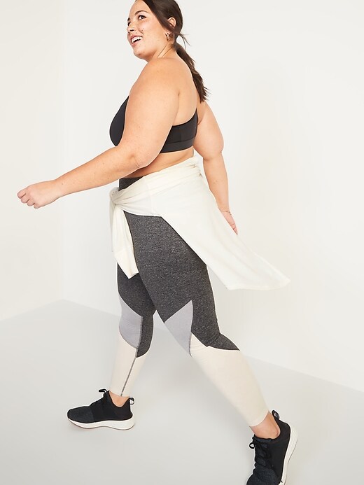 Image number 3 showing, High-Waisted Elevate CozeCore Color-Blocked Plus-Size Leggings