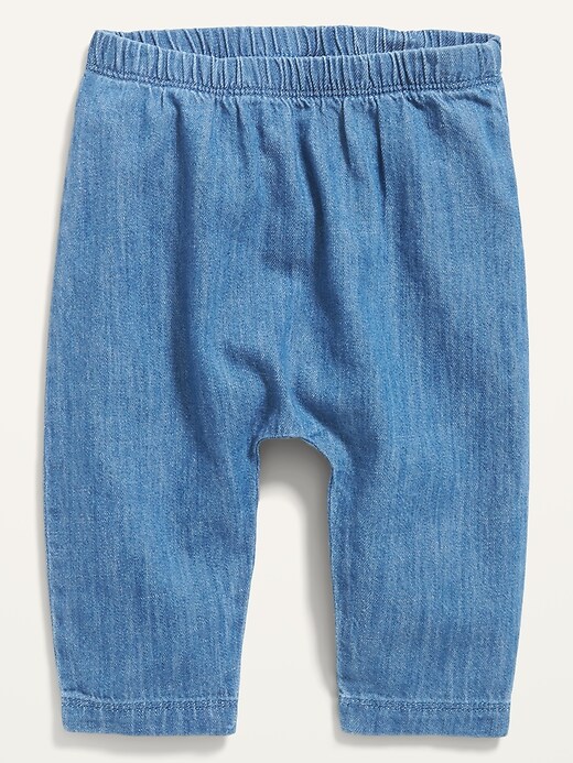 View large product image 1 of 2. Unisex Chambray U-Shaped Pants for Baby