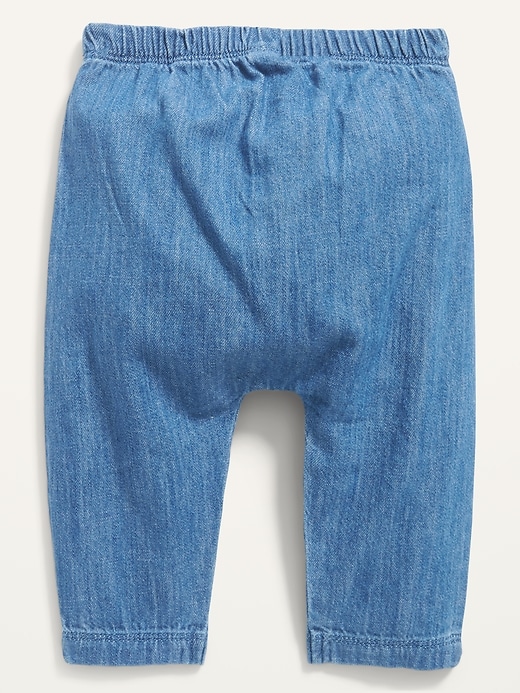 View large product image 2 of 2. Unisex Chambray U-Shaped Pants for Baby