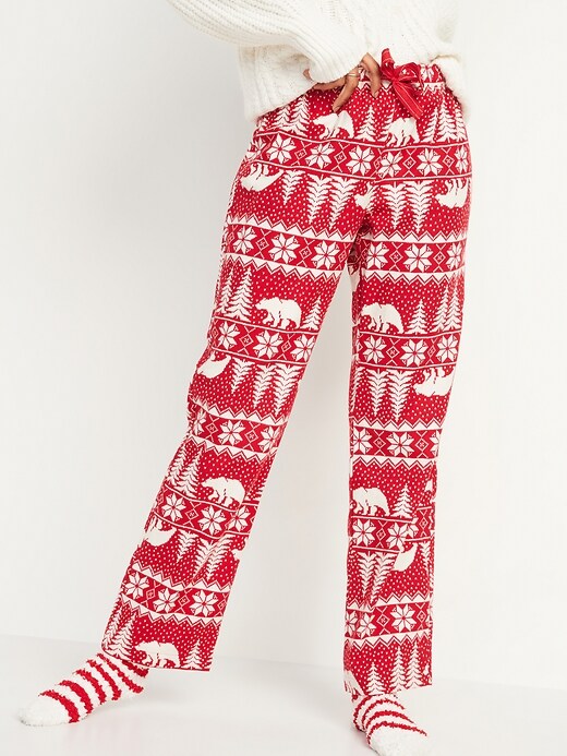 Image number 1 showing, Patterned Flannel Pajama Pants