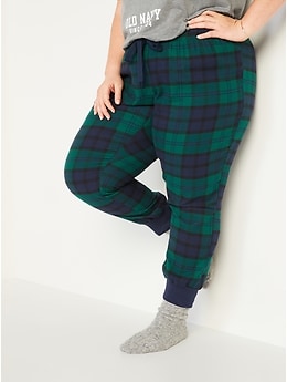 Patterned Flannel Jogger Plus-Size Pajama Pants