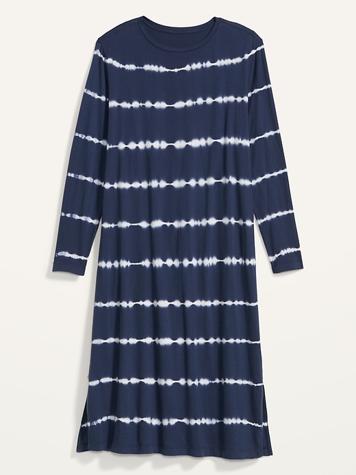 Image number 4 showing, Tie-Dye Stripe Plus-Size Midi T-Shirt Shift Dress