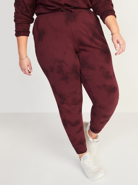 Mid-Rise Vintage Tie-Dye Plus-Size Street Jogger Sweatpants - Warm Tie Dye