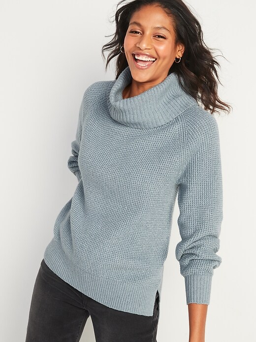 Textured Waffle-Knit Sweater