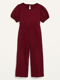 View large product image 3 of 3. Balloon-Sleeve Jacquard Jumpsuit for Girls