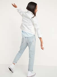 View large product image 3 of 4. POPSUGAR x Old Navy High-Waisted O.G. Slim Straight Distressed Button-Fly Jeans