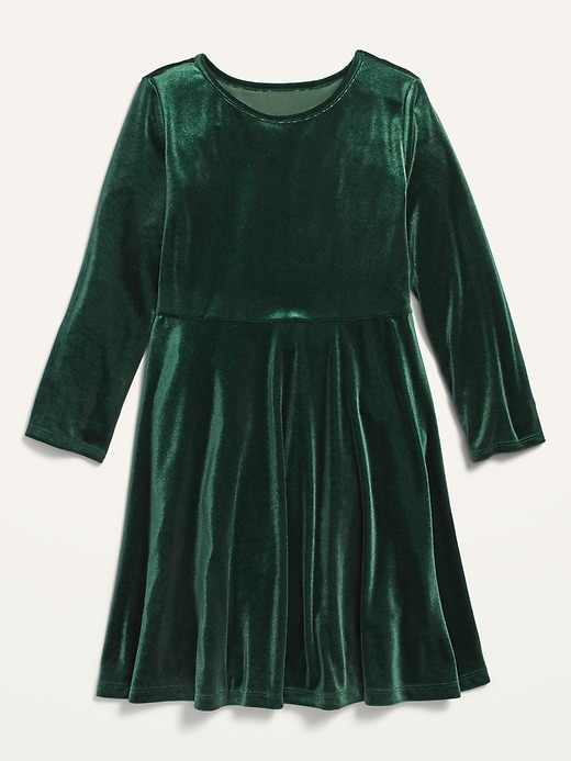 View large product image 2 of 2. Fit & Flare Velvet Dress for Girls
