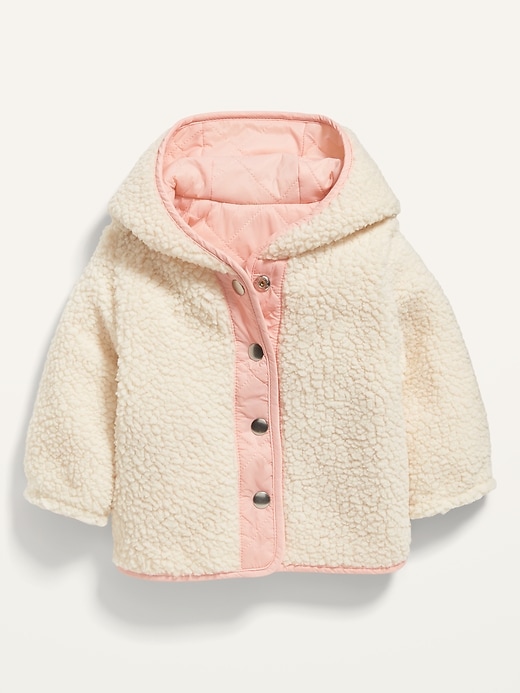 View large product image 1 of 2. Unisex Reversible Sherpa-Lined Hooded Jacket for Baby
