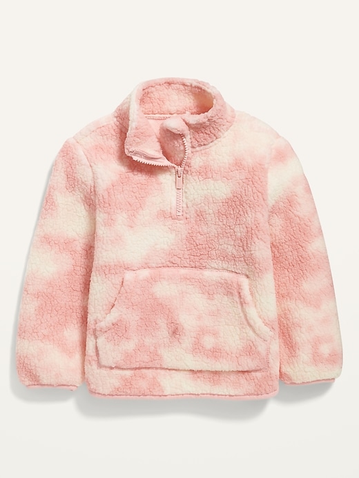 View large product image 1 of 1. 1/4-Zip Sherpa Pullover for Toddler Girls