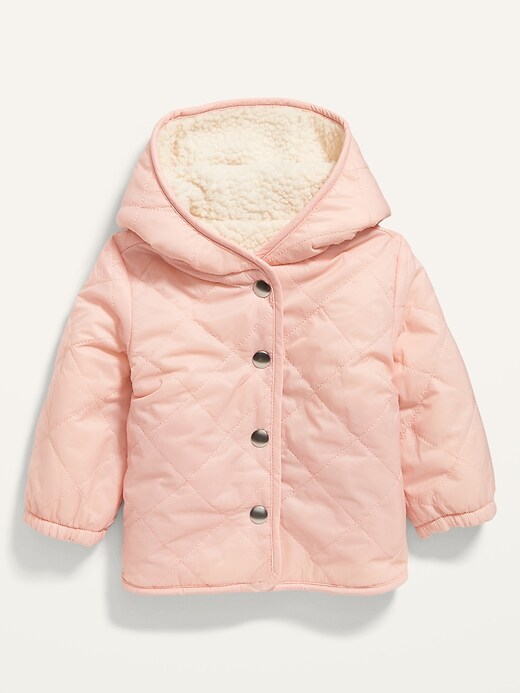 View large product image 2 of 2. Unisex Reversible Sherpa-Lined Hooded Jacket for Baby
