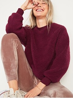 navy sherpa pullover