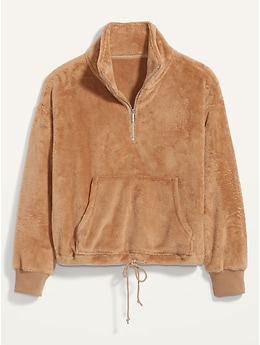 Faux fur half deals zip pullover