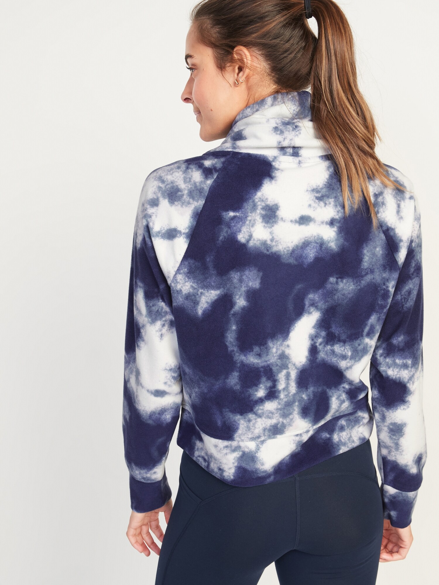 Cropped Microfleece Funnel-Neck Sweatshirt for Women | Old Navy
