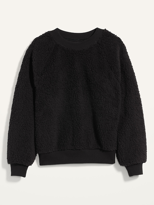 View large product image 2 of 2. Loose Cozy Sherpa Sweatshirt