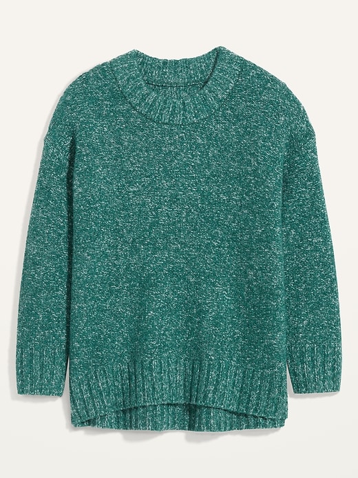 View large product image 2 of 2. Cozy Oversized Bouclé Crew-Neck Sweater for Women