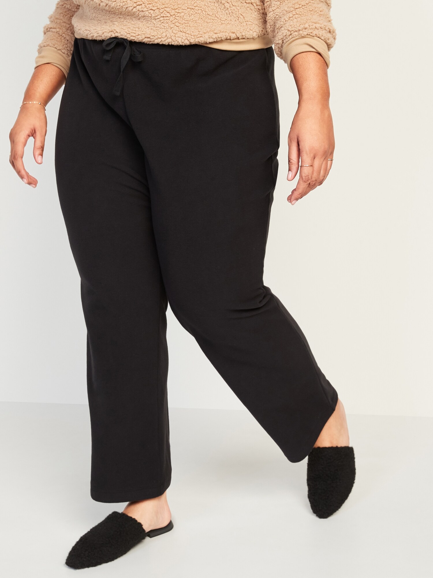 Mid-Rise Cozy Micro Performance Fleece Pajama Pants for Women