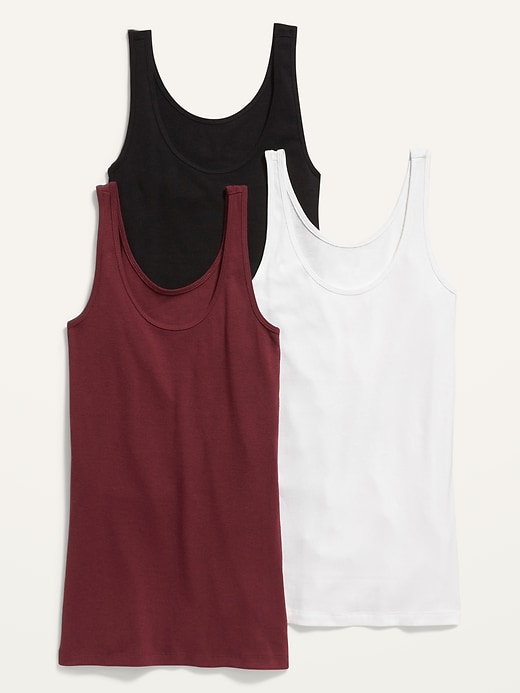 Image number 1 showing, First-Layer Rib-Knit Tank Top 3-Pack for Women