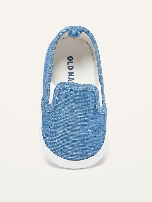 View large product image 2 of 4. Unisex Chambray Slip-On Sneakers for Baby
