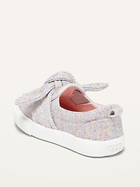 View large product image 3 of 4. Unisex Rainbow Metallic-Knit Bow-Tie Slip-On Sneakers for Toddler