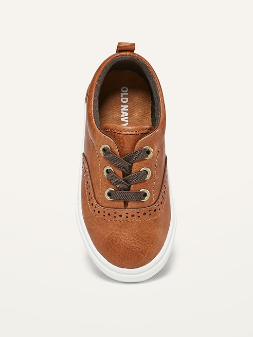 View large product image 2 of 4. Unisex Faux-Leather Oxford Sneakers for Toddler