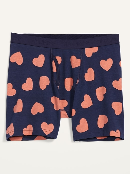 View large product image 1 of 1. Soft-Washed Printed Boxer Briefs -- 6-inch inseam