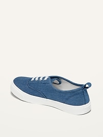 View large product image 3 of 3. Gender-Neutral Lace-Up Chambray Sneakers for Kids