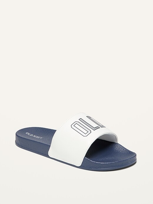 View large product image 1 of 1. Gender-Neutral Logo-Graphic Pool Slides for Kids