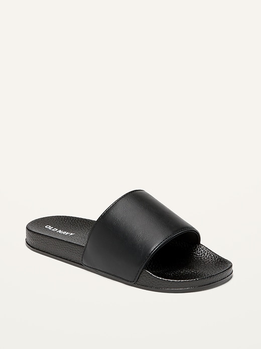 Old Navy Gender-Neutral Faux-Leather Slide Sandals for Kids. 1
