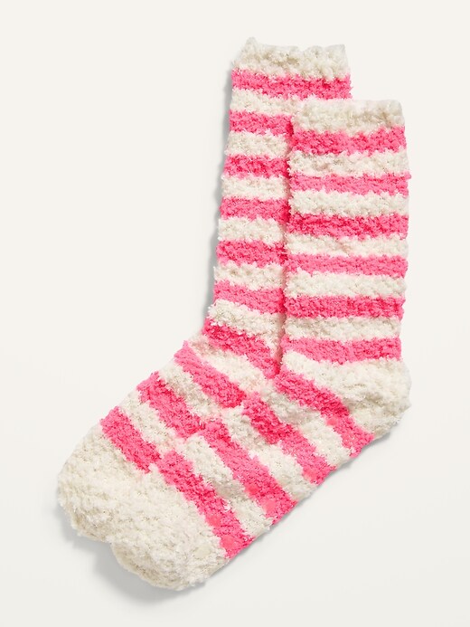 View large product image 1 of 1. Cozy Striped Crew Socks for Women