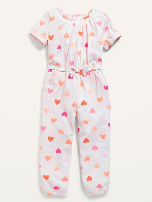 View large product image 1 of 1. Printed Jersey Jumpsuit for Toddler Girls