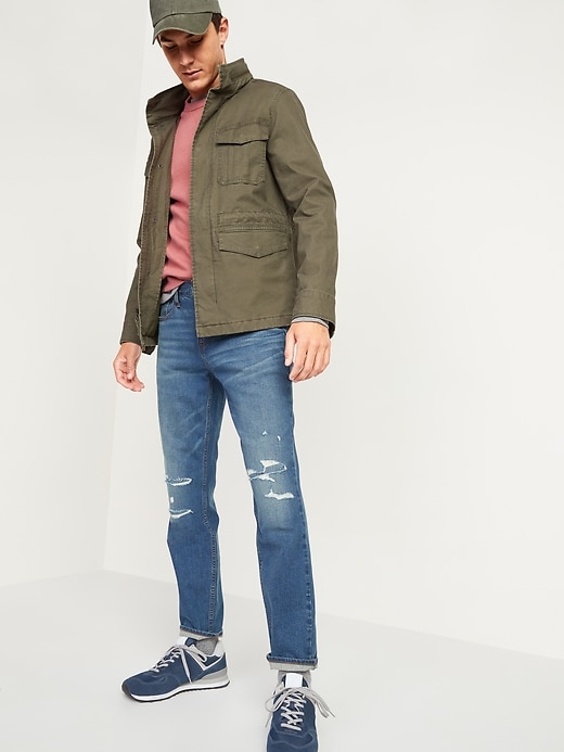 Image number 3 showing, Athletic Taper Built-In Flex Ripped Jeans