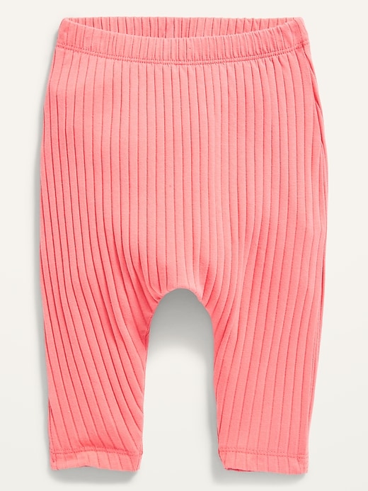 View large product image 1 of 1. Unisex U-Shaped Rib-Knit Pants for Baby