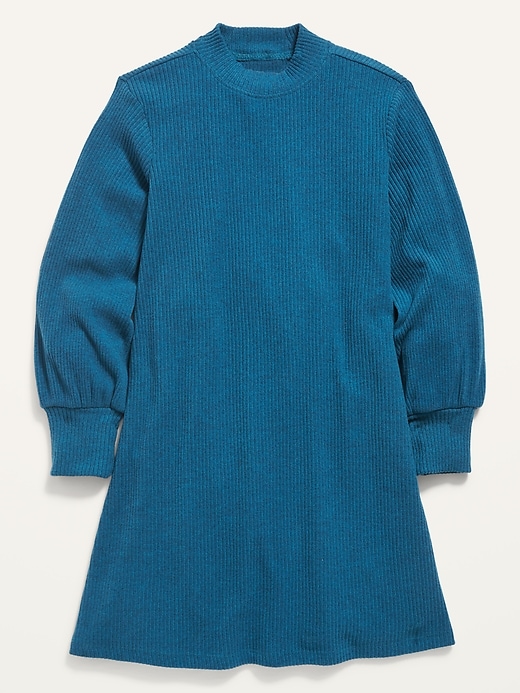 Old Navy Cozy Rib-Knit Blouson-Sleeve Dress for Girls. 1