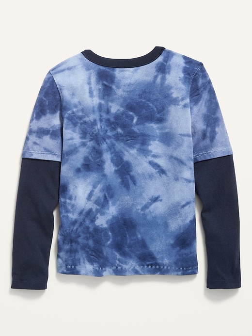 View large product image 2 of 2. Unisex 2-in-1 Long-Sleeve Tie-Dye T-Shirt for Toddler