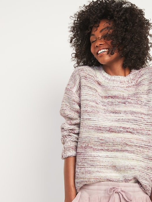 Image number 1 showing, Oversized Cozy Space-Dye Sweater for Women