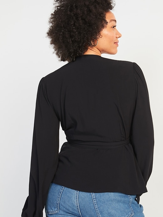 Image number 2 showing, Tie-Belt Wrap Blouse for Women