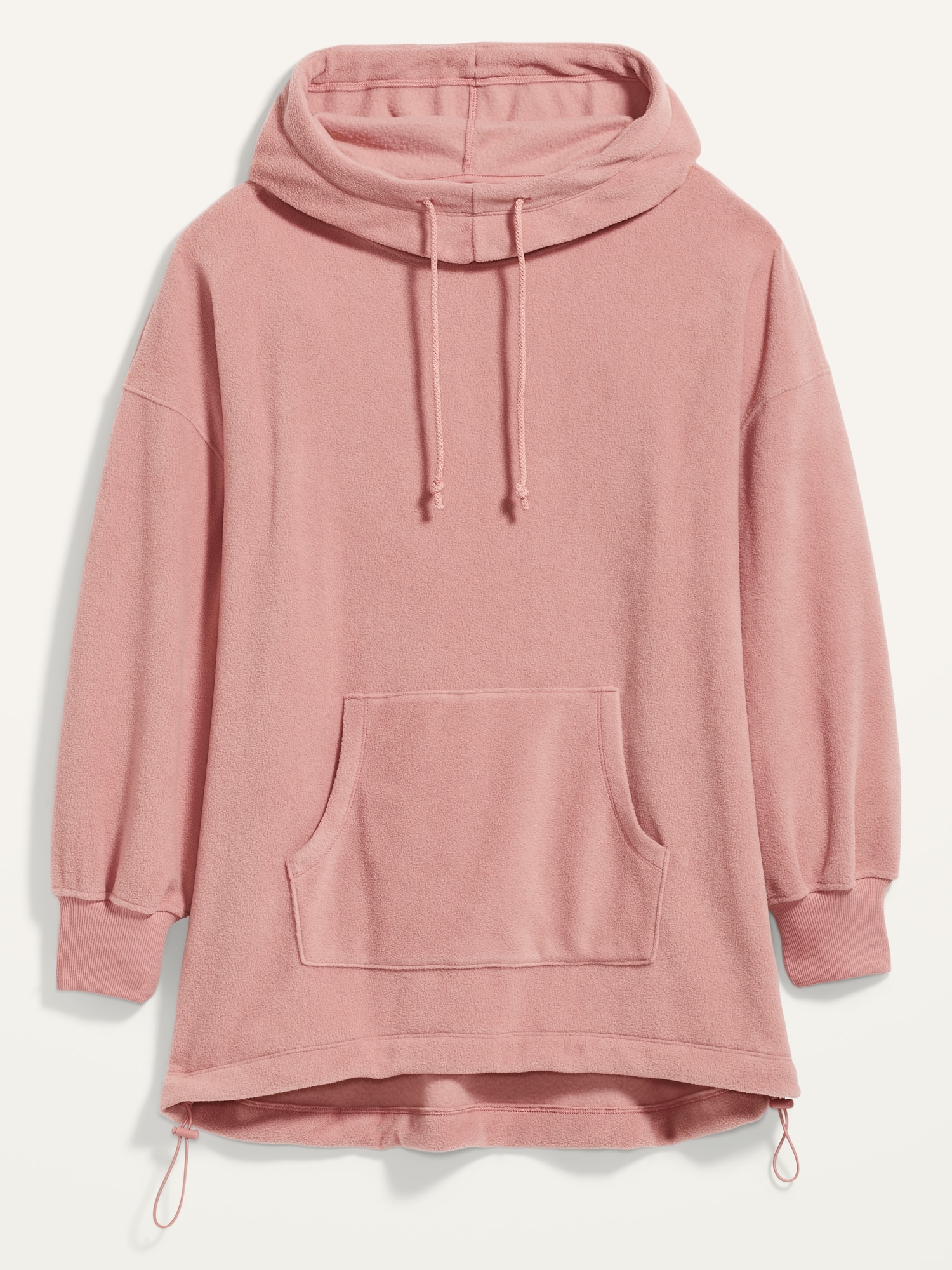 Boxy Oversized Bungee Hem Funnel Hoodie